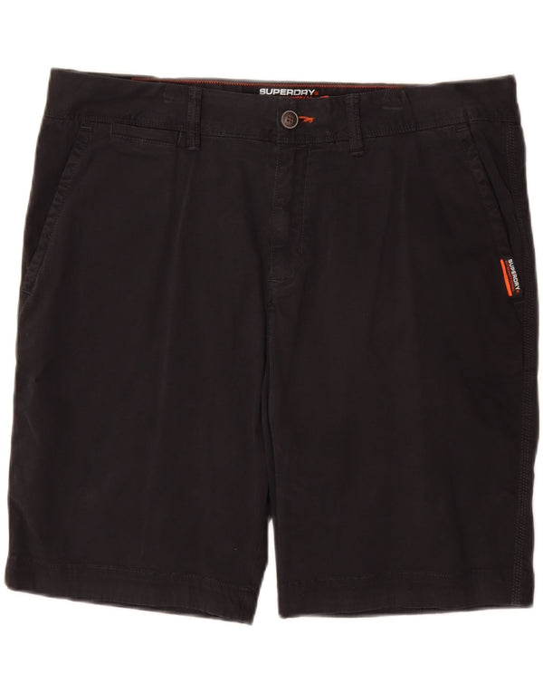 Superdry Mens Slim Chino Shorts W36 Grande Algodão Preto
