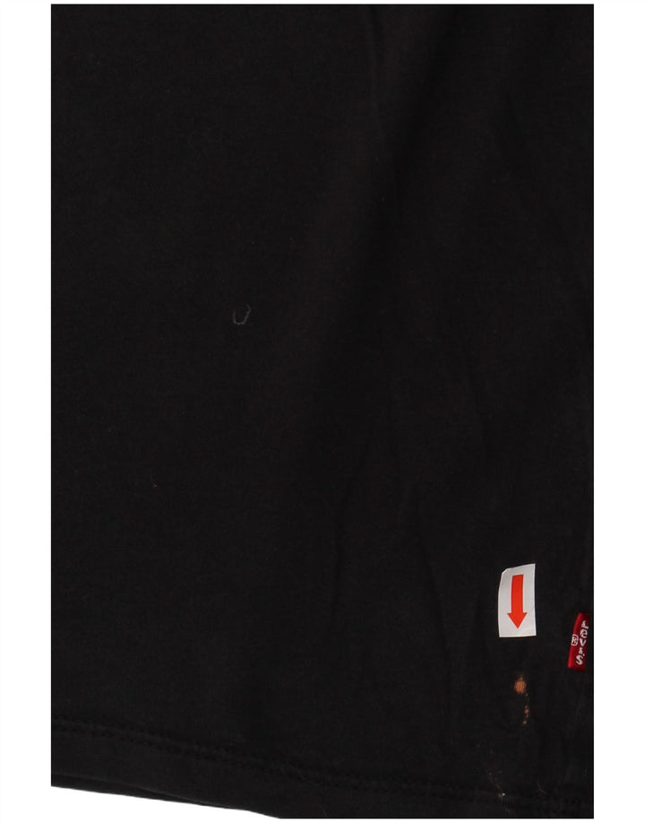 Camiseta feminina gráfica LEVI'S UK 16 grande algodão preto