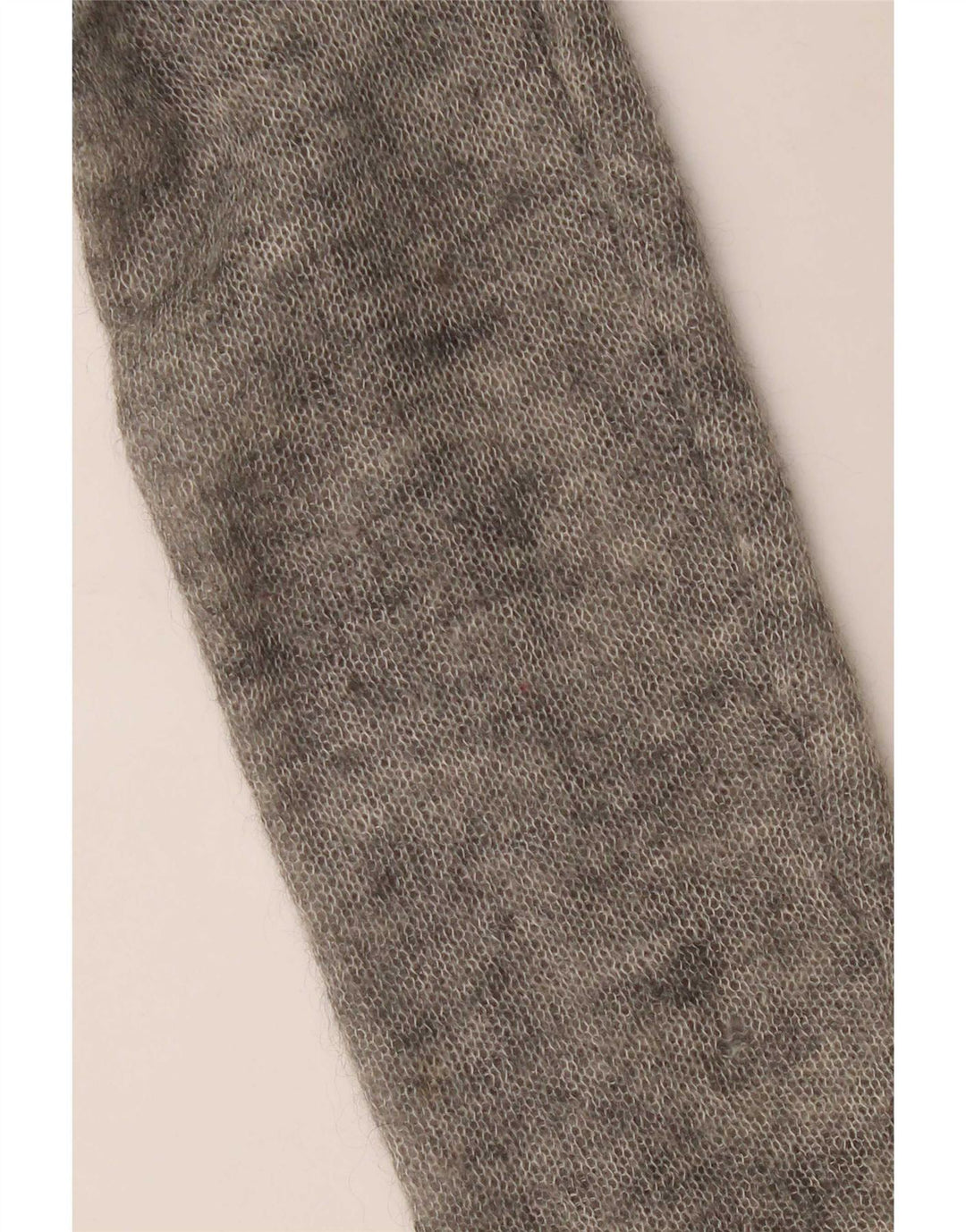 Suéter cardigã feminino vintage Reino Unido 16 grande elastano manchado cinza