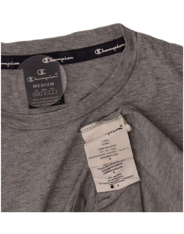 Camiseta masculina Champion algodão manchado cinza médio
