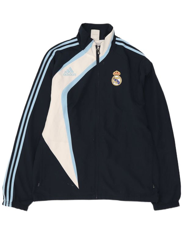 ADIDAS Masculino Real Madrid Rain Jacket UK 40/42 Médio Azul Marinho Colorblock