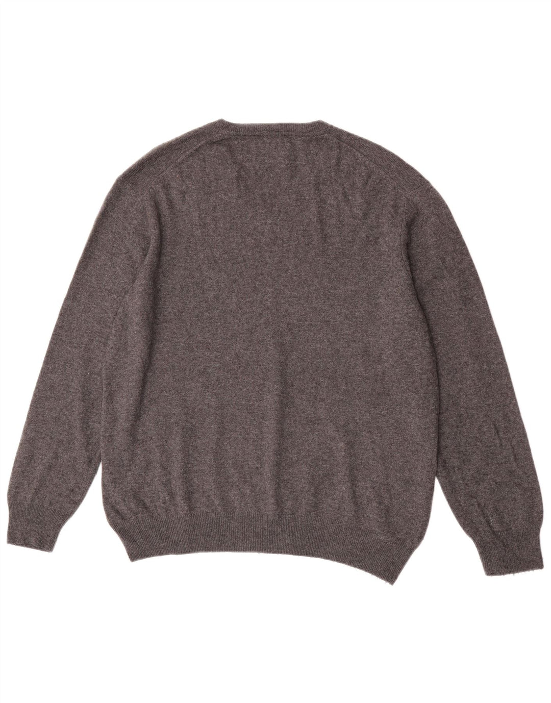 Suéter masculino Marks & Spencer Blue Harbor com decote em V XL lã cinza