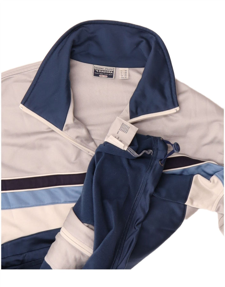 Diadora Mens Tracksuit Top Jacket UK 36 Small Off White Poliéster