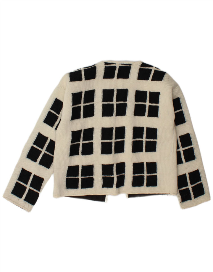 Seventy suéter feminino cropped aberto IT 42 médio esbranquiçado geométrico