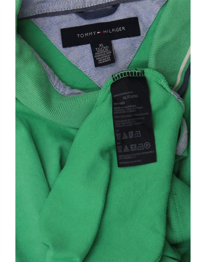 TOMMY HILFIGER Mens Polo Shirt XL Green Cotton Vintage Tommy Hilfiger and Second-Hand Tommy Hilfiger from Messina Hembry 