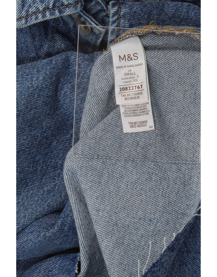 Jaqueta jeans feminina grande Marks & Spencer UK 10 algodão azul pequeno