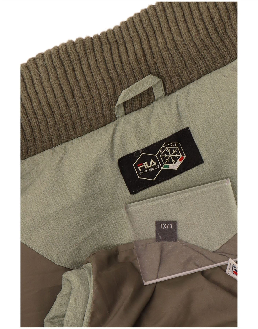 Jaqueta acolchoada masculina Fila UK 40 grande verde