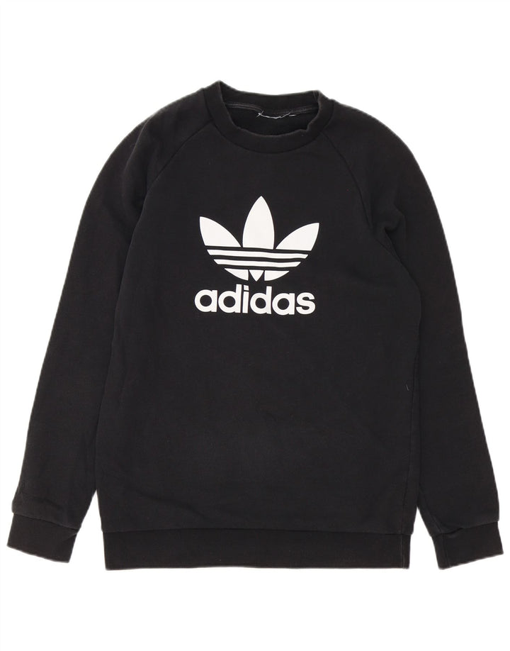 Adidas Mens Graphic Moletom Jumper Pequeno Preto