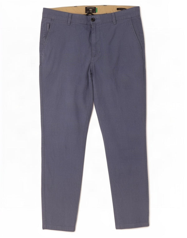 Calça Dockers Mens Skinny Chino W33 L28 Azul Algodão