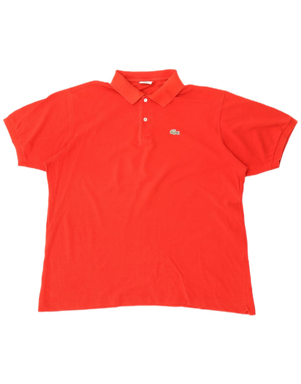 Camisa polo masculina Lacoste tamanho 7 2XL algodão vermelho