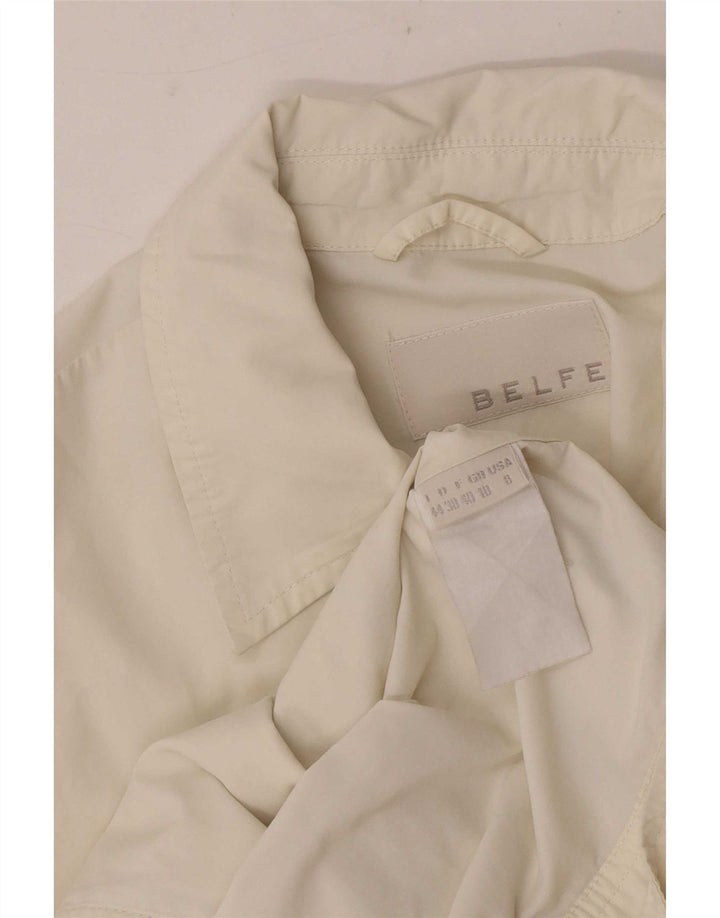 Belfe & Camisa feminina de manga curta UK 10 pequena branca