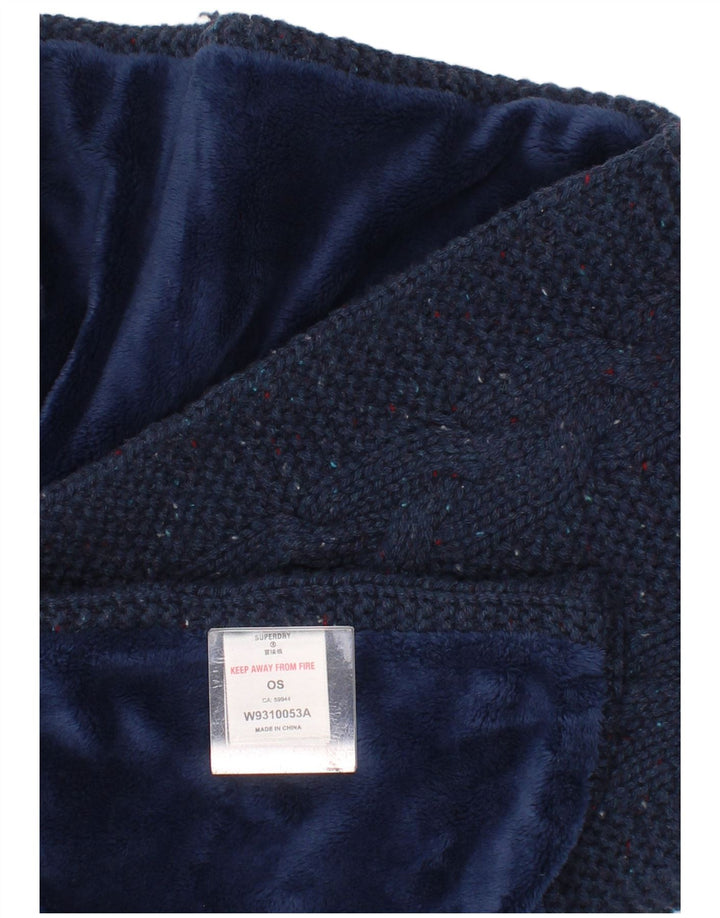 Cachecol feminino Superdry de malha retangular tamanho único azul marinho manchado inverno