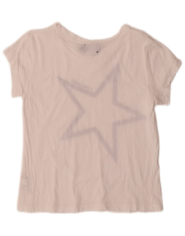 Camiseta feminina Converse com estampa gráfica UK 14 grande algodão branco