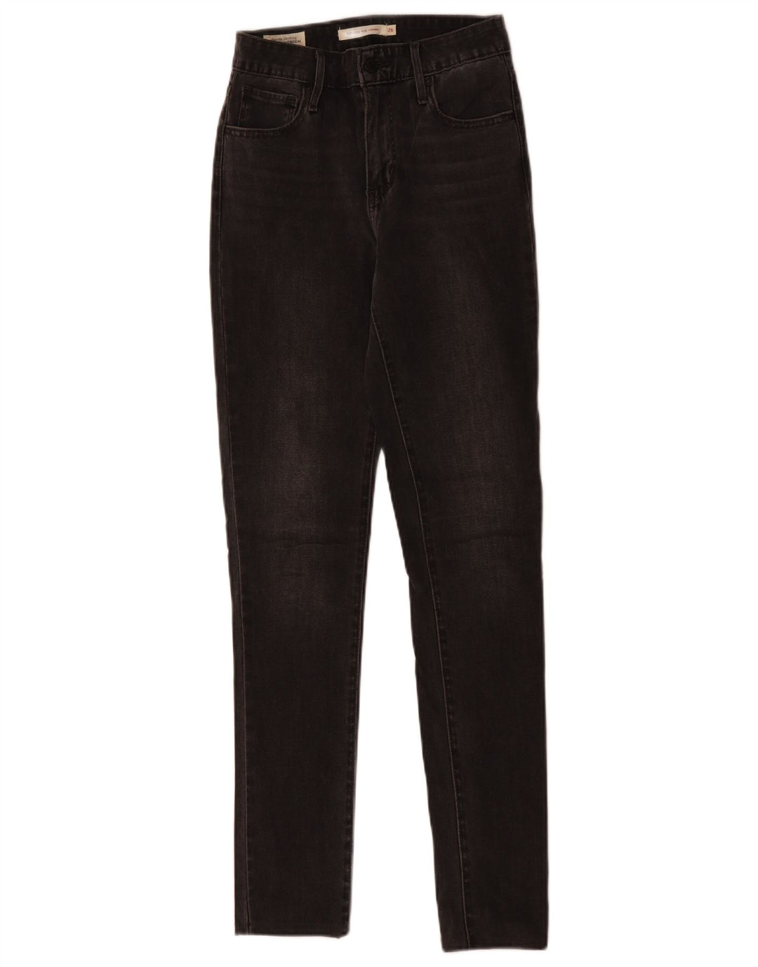 Calça jeans feminina LEVI'S 721 cintura alta skinny W26 L30 algodão cinza