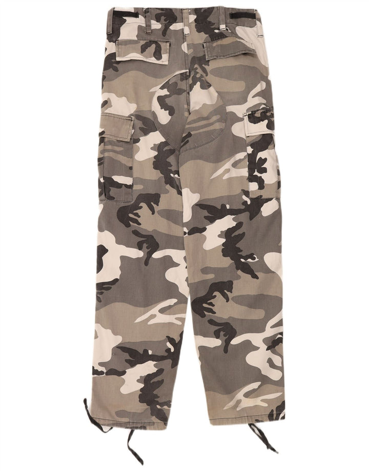 Calça cargo masculina VINTAGE regular pequena W31.5 L32.5 camuflagem cinza