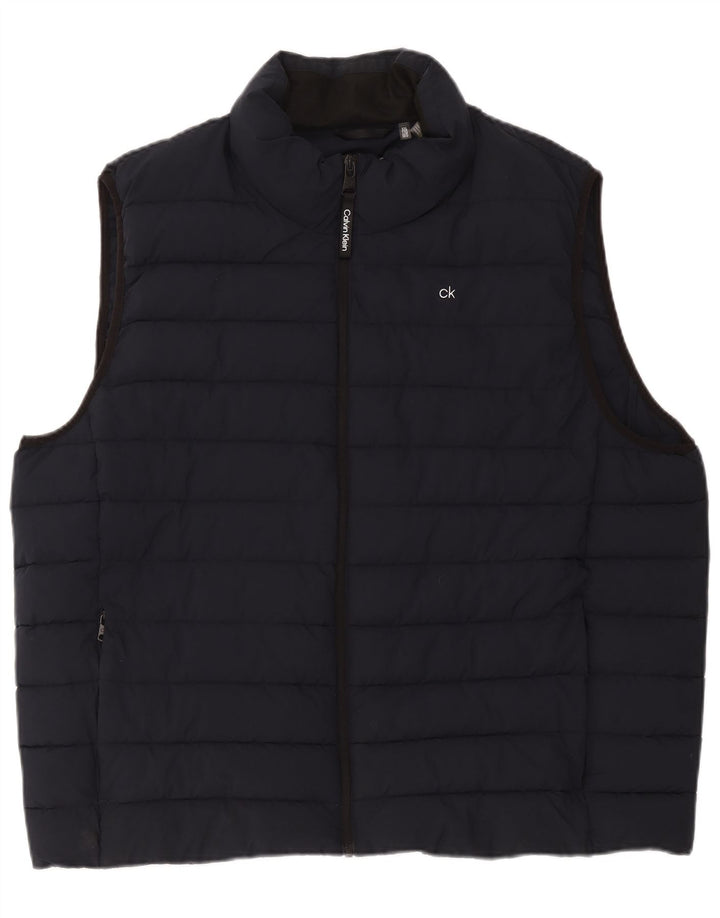 Colete acolchoado masculino Calvin Klein UK 44 2XL poliéster azul marinho