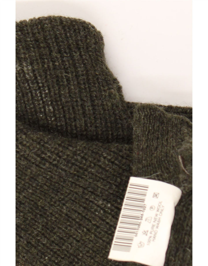 Suéter masculino Barbour com zíper e gola XL cáqui nova lã