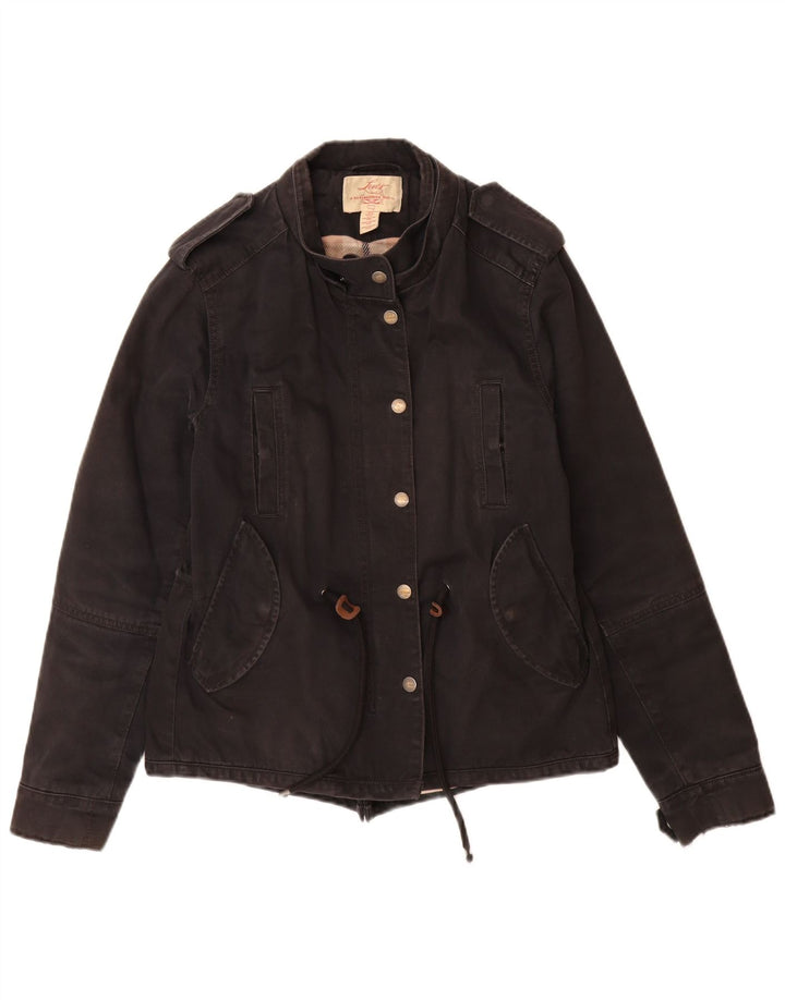 Jaqueta utilitária feminina Levi's UK 12 algodão preto médio