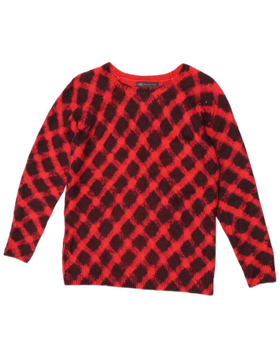 Suéter feminino Marks & Spencer com gola canoa Reino Unido 8 pequeno vermelho