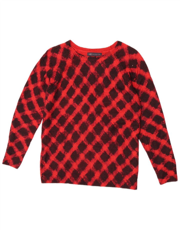 Suéter feminino Marks & Spencer com gola canoa Reino Unido 8 pequeno vermelho