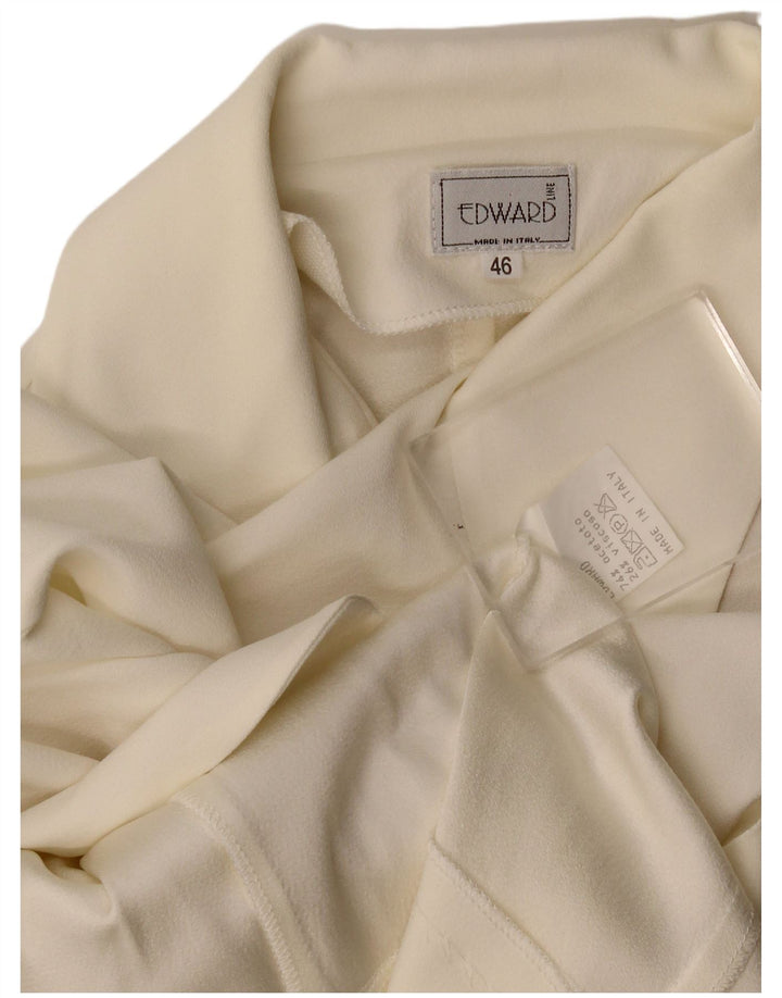 Cardigan feminino Edward Top IT 46 grande acetato branco