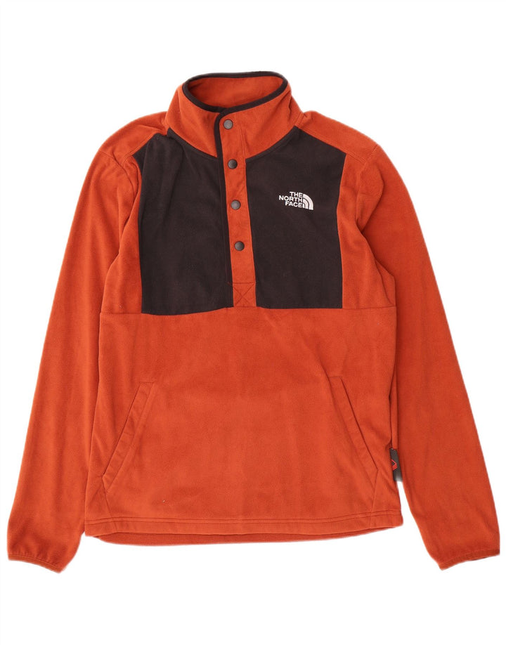 Suéter masculino de lã com gola redonda The North Face pequeno bloco colorido laranja