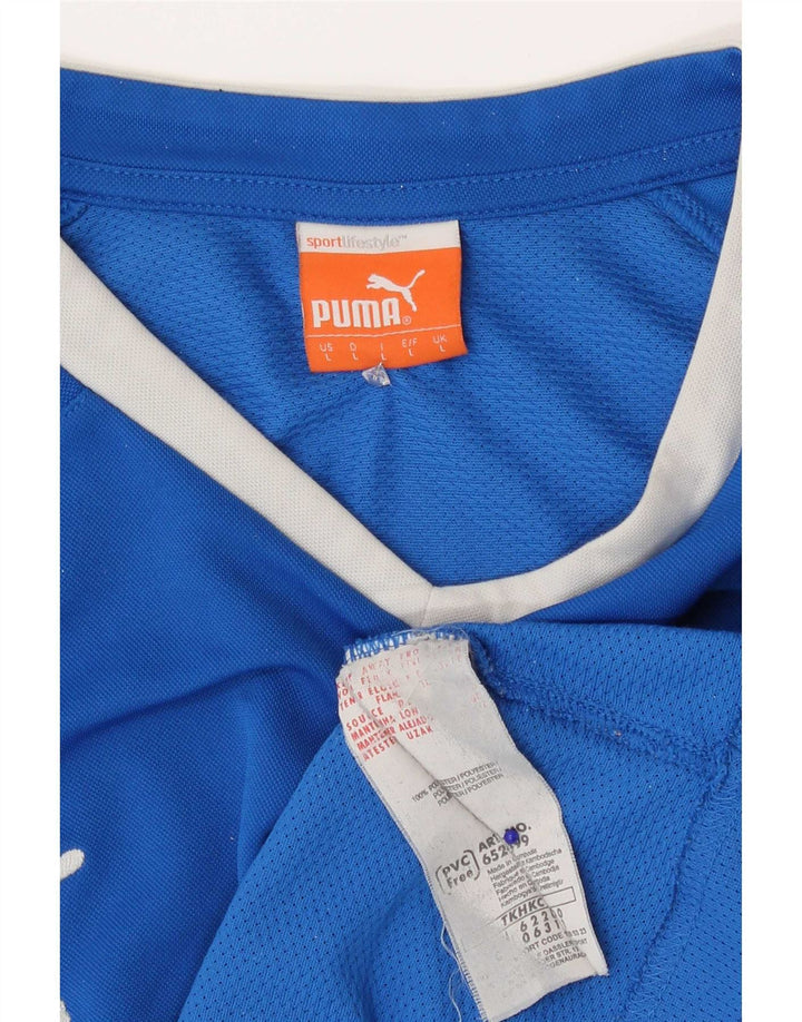 Camiseta masculina Puma grande azul colorblock poliéster