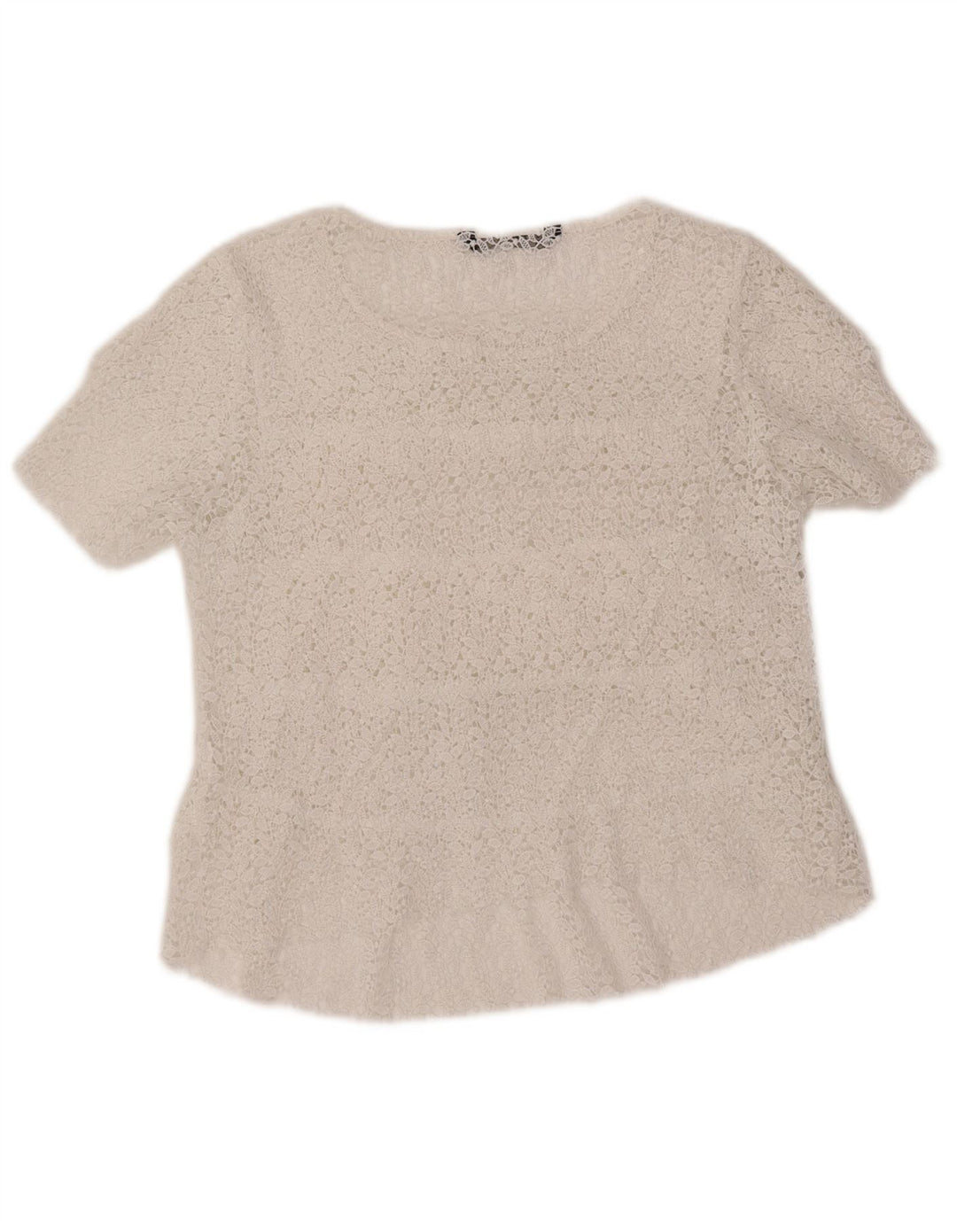 Blusa feminina ZARA Top UK 12 médio branco floral