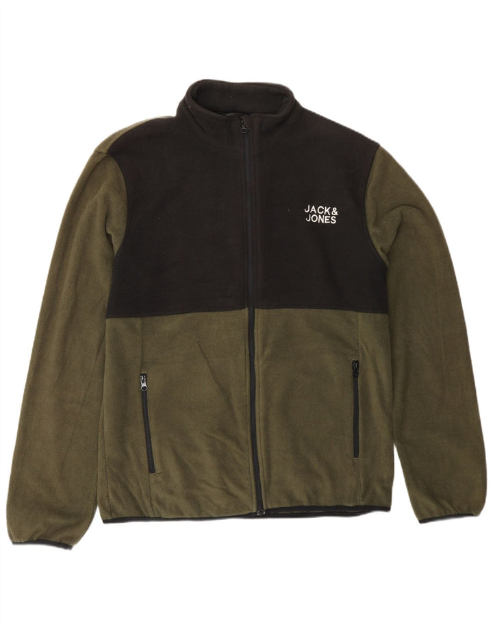 Jaqueta masculina de lã Jack & Jones UK 40 grande bloco colorido verde