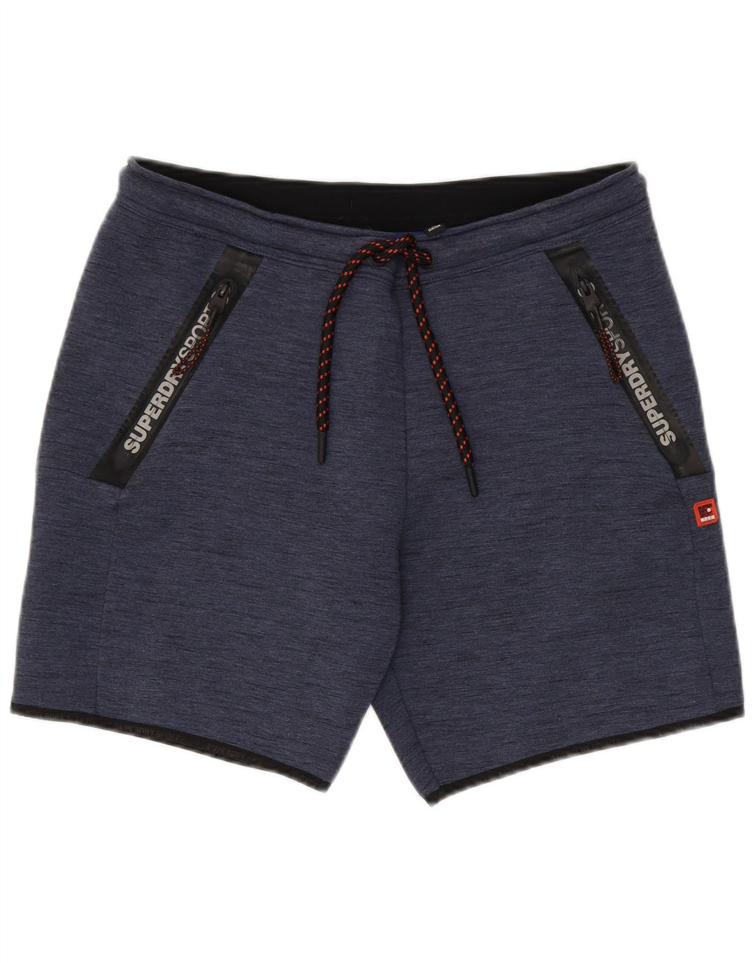 Shorts esportivos masculinos Superdry grandes poliéster azul marinho