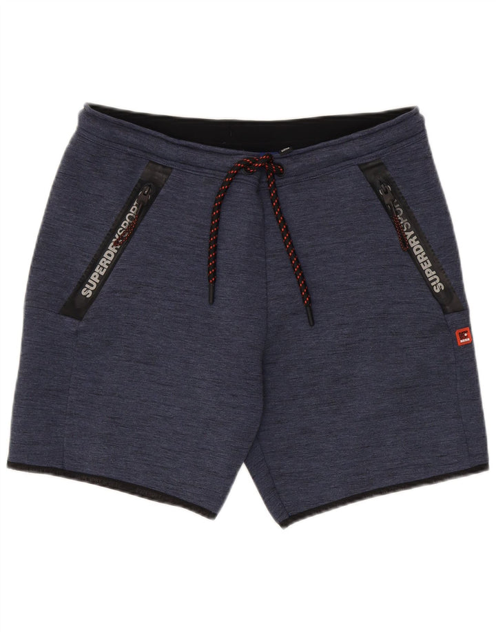 Shorts esportivos masculinos Superdry grandes poliéster azul marinho