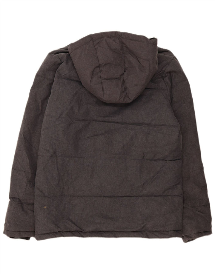 Jaqueta acolchoada com capuz para meninos Jack & Jones 15-16 anos cinza manchado
