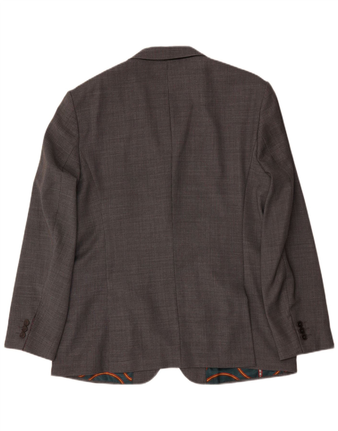 Jaqueta blazer masculina Ted Baker regular fit com 2 botões Reino Unido 44 2XL lã cinza