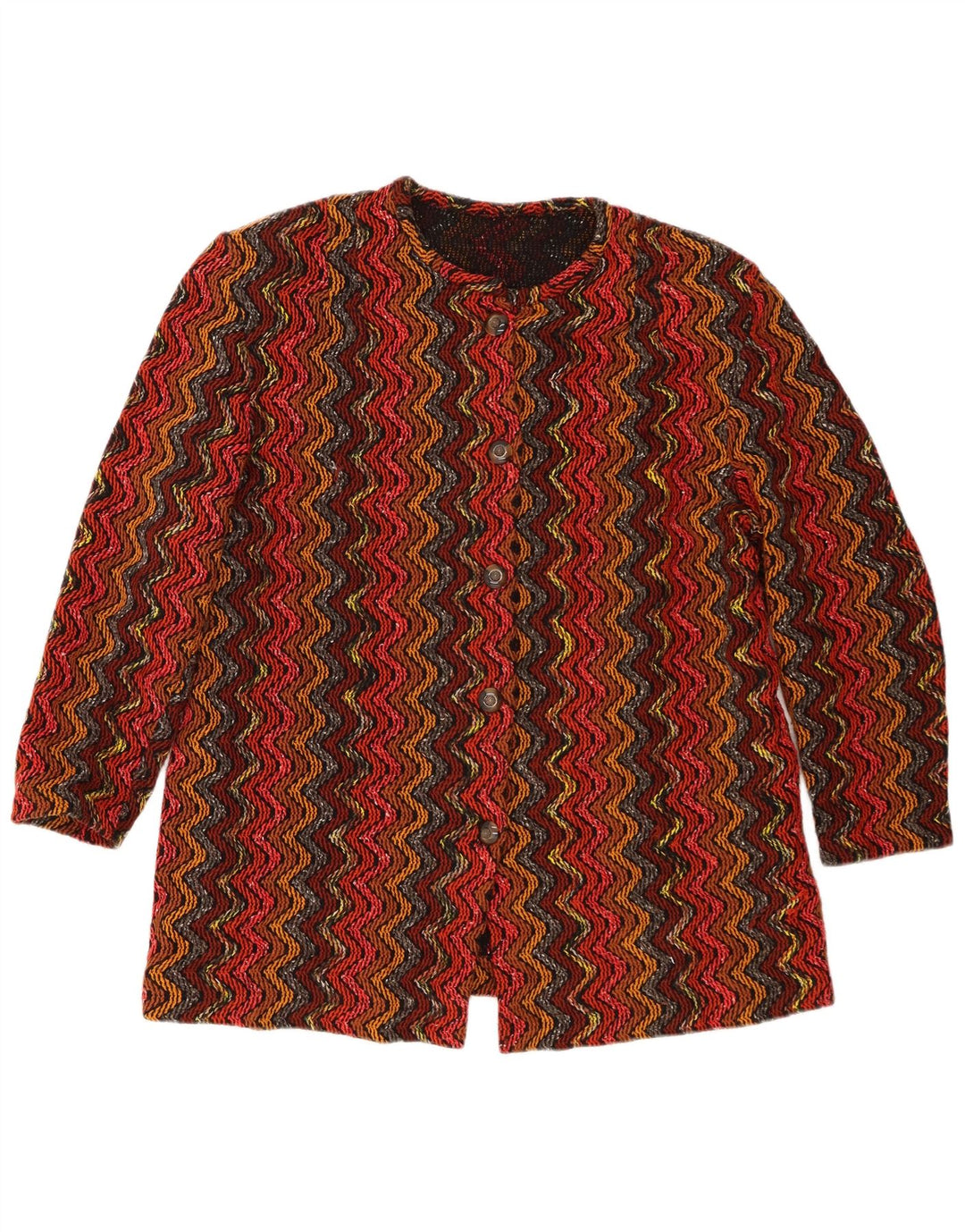 Jaqueta blazer vintage feminina com 5 botões Reino Unido 16 grande listrada vermelha