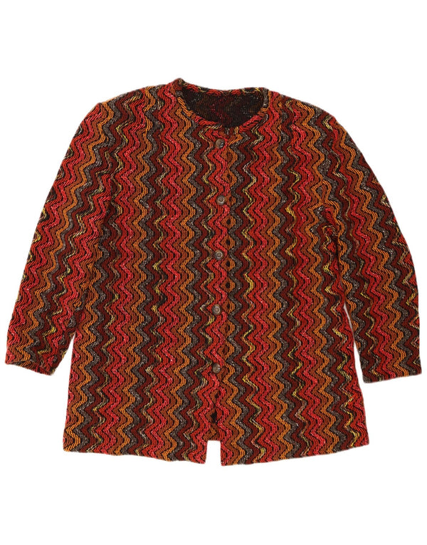 Jaqueta blazer vintage feminina com 5 botões Reino Unido 16 grande listrada vermelha