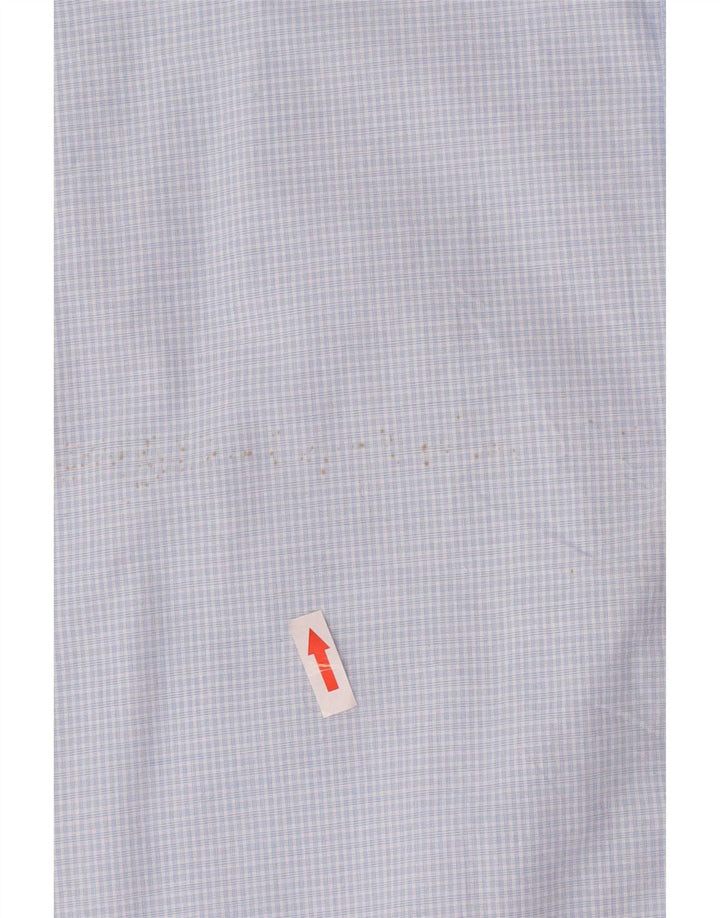 Camisa masculina de manga curta Chaps Easy Care XL azul xadrez algodão