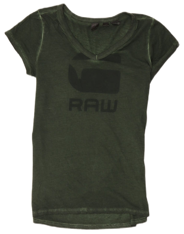 Camiseta gráfica masculina G-Star Top algodão verde médio