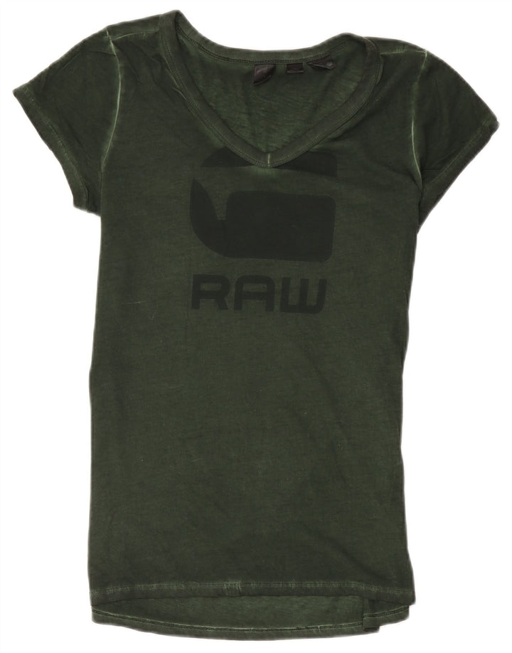Camiseta gráfica masculina G-Star Top algodão verde médio