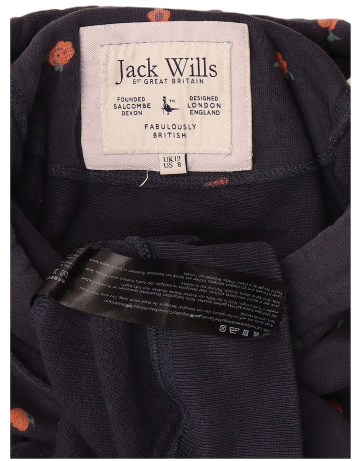 Jack Wills moletom feminino com capuz gráfico Reino Unido 12 algodão azul marinho médio