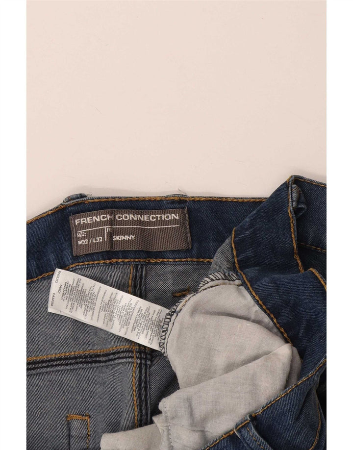 Shorts jeans skinny masculino French Connection W32 algodão azul médio