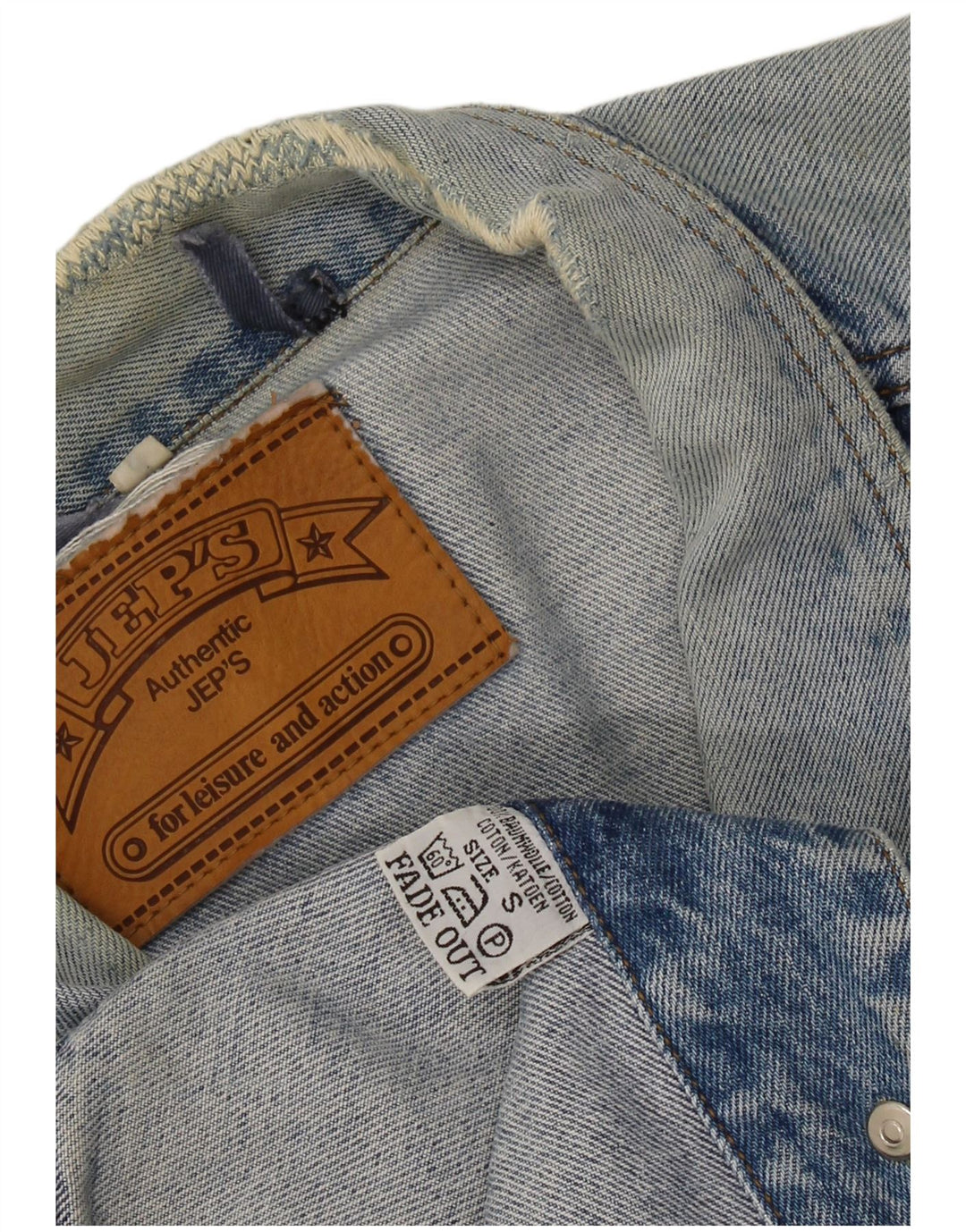 Jaqueta jeans feminina grande JEP'S Reino Unido 10 algodão azul pequeno