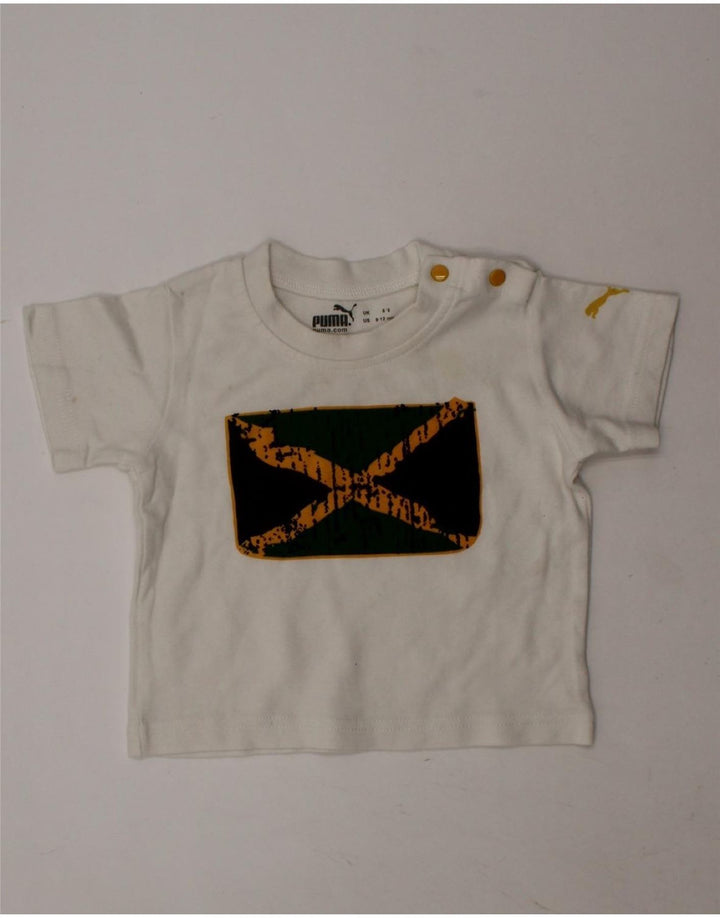 PUMA Baby Boys Graphic T-Shirt Top 9-12 Months White Cotton Vintage Puma and Second-Hand Puma from Messina Hembry 