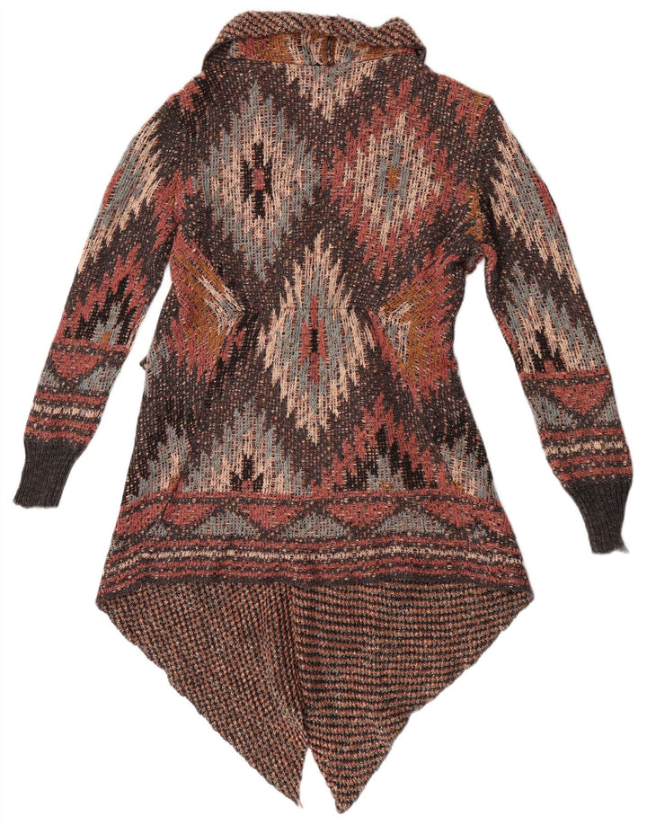 Opiniões Suéter Cardigan Assimétrico Feminino UK 10 Small Multicolored Aztec