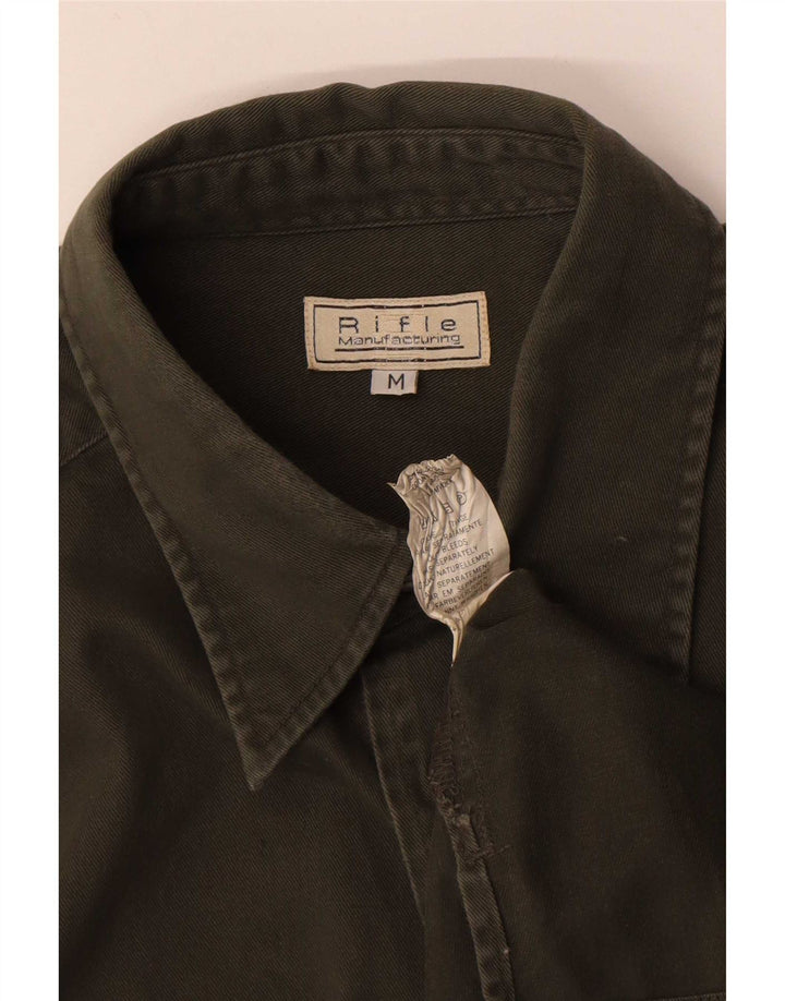 Camisa militar masculina Rifle de algodão cáqui médio