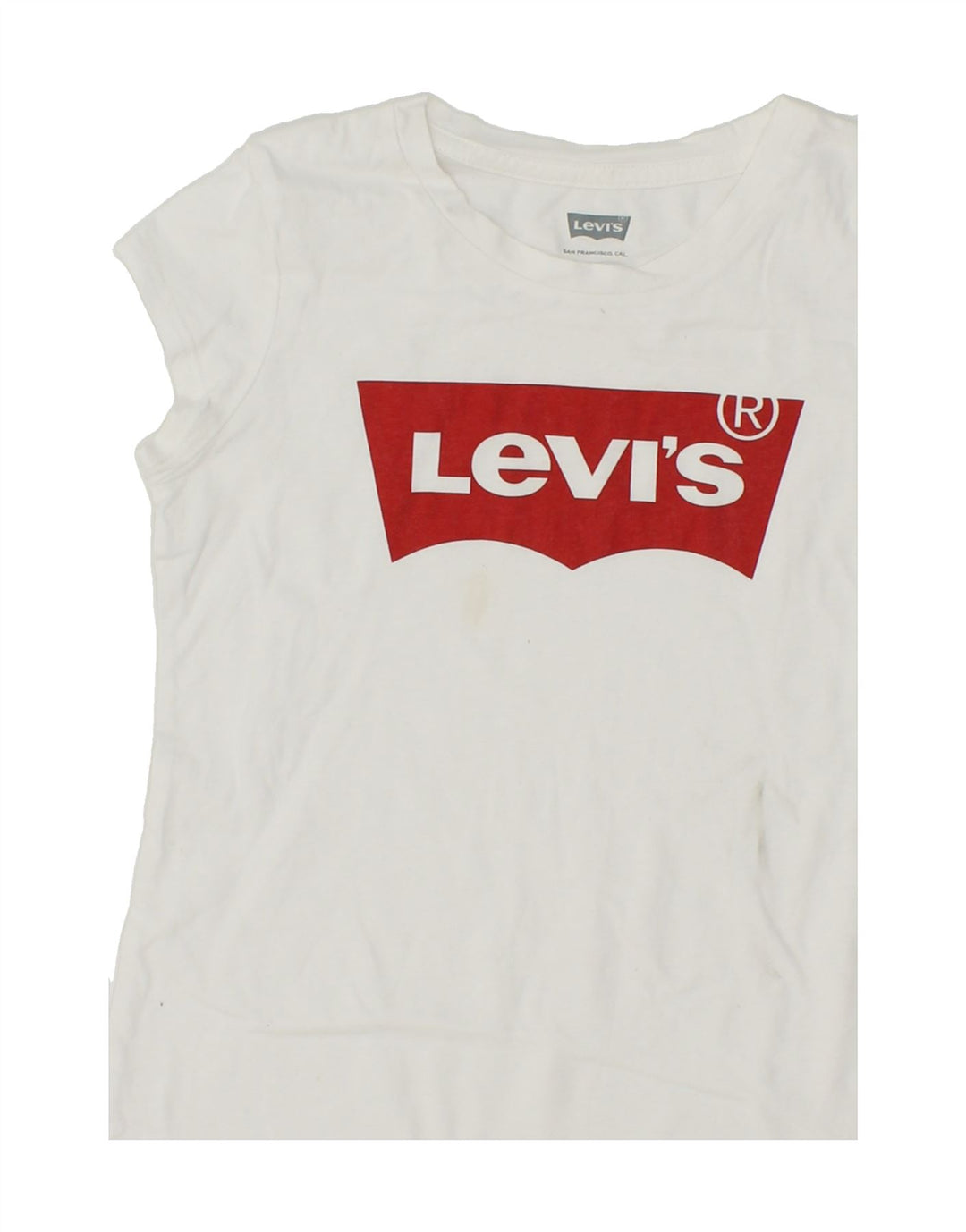 LEVI'S Girls Graphic T-Shirt Top 9-10 Years White Cotton Vintage Levi's and Second-Hand Levi's from Messina Hembry 