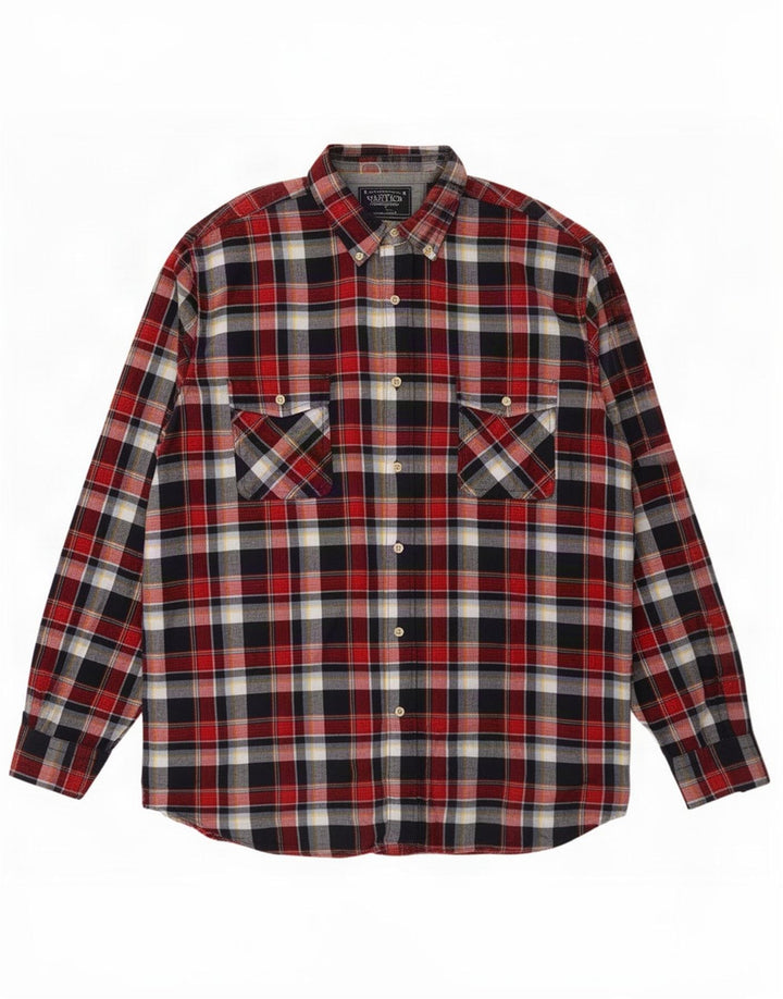 Camisa masculina de flanela Nautica grande algodão xadrez multicolorido