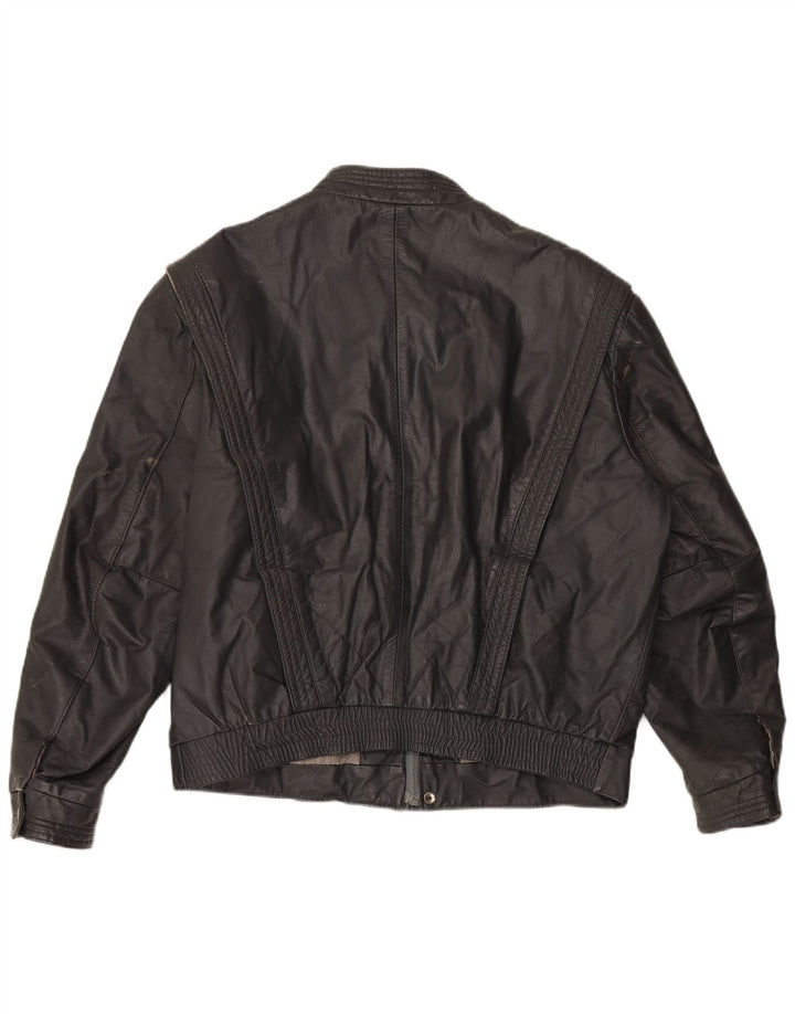 Jaqueta de couro masculina VINTAGE UK 40 grande couro cinza
