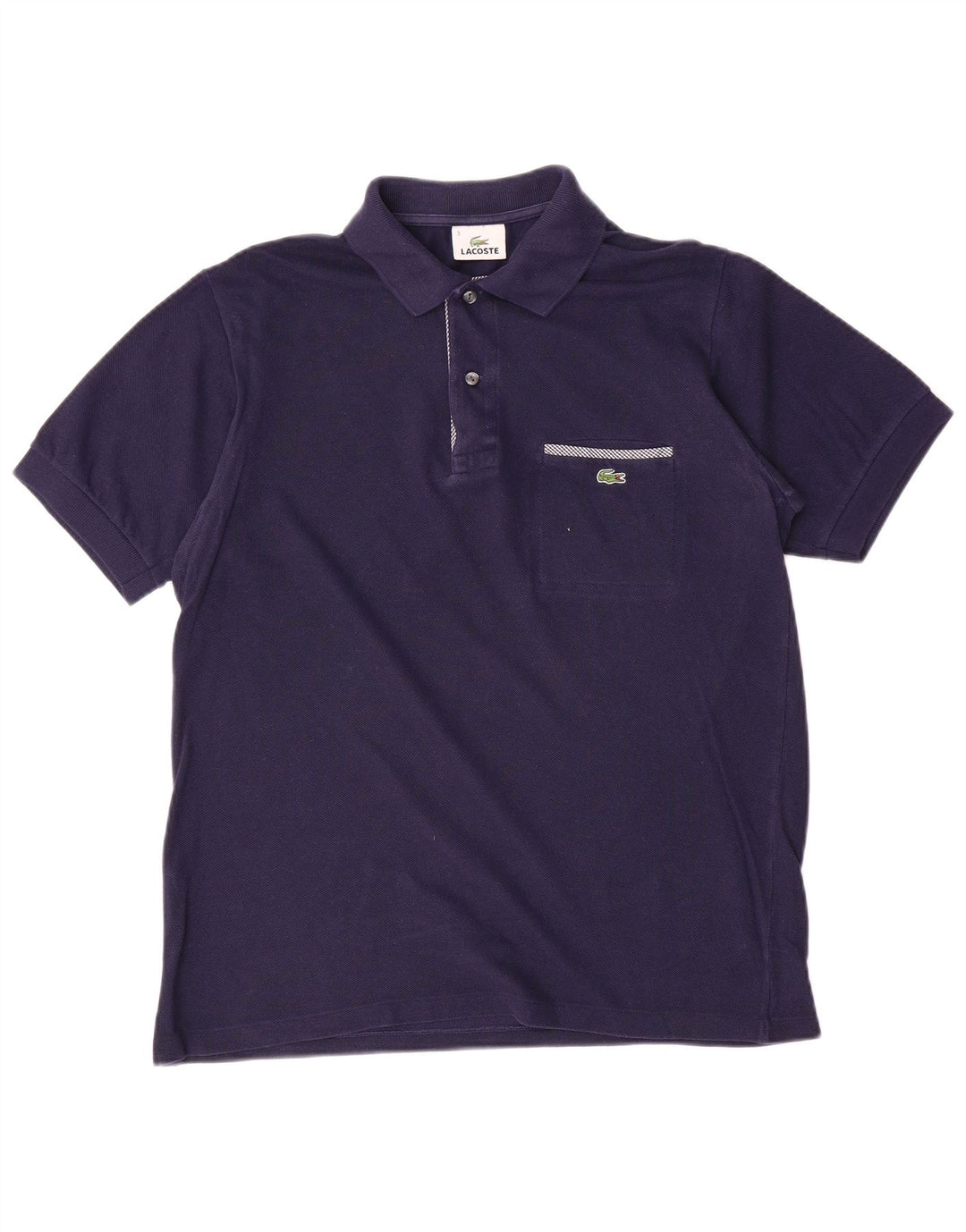 Camisa polo masculina Lacoste tamanho 3 pequeno algodão azul marinho