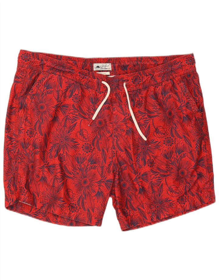 Shorts de natação masculino FAT FACE grande vermelho floral