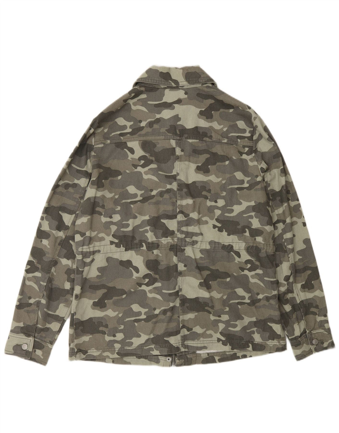 Jaqueta militar feminina M&Co UK 12 algodão camuflado verde médio